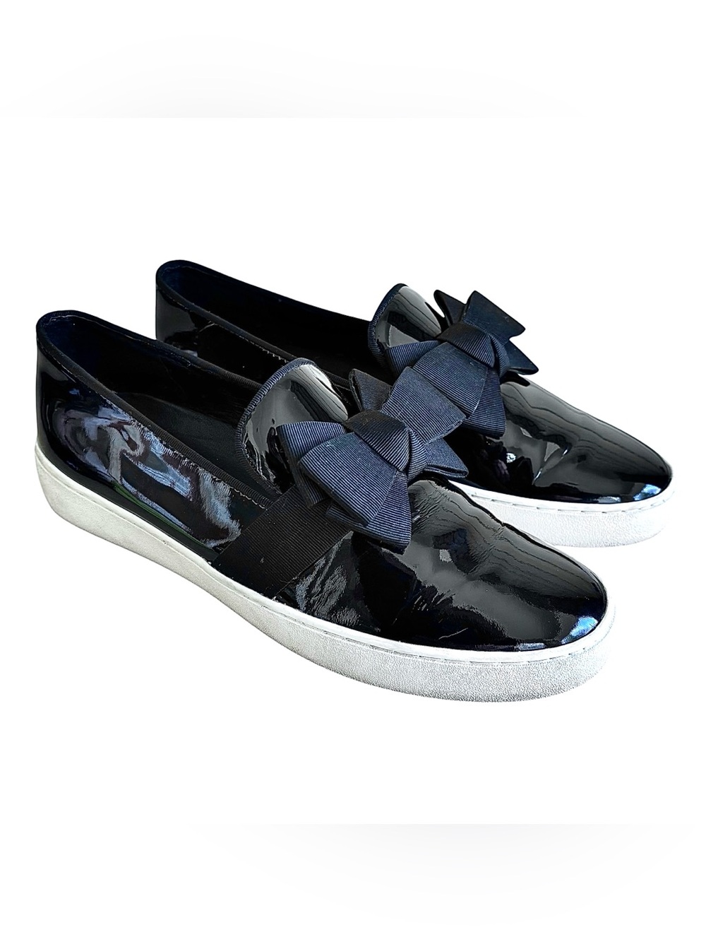 🌹MICHAEL KORS COLLECTION Black Patent Leather Slip-Ons w/ Bow🌹